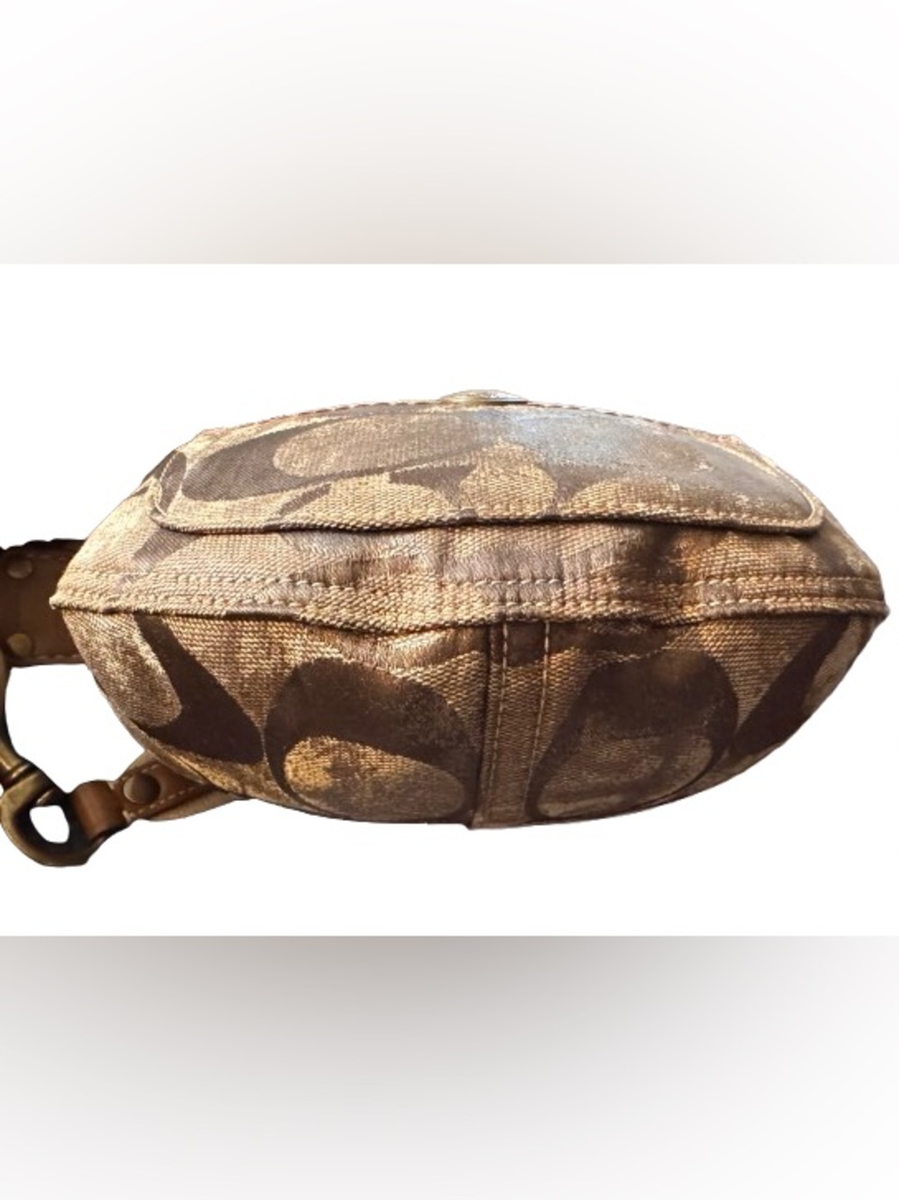 Coach Signature Hobo Shoulder Bag in Bronze Brown - Picture 8 of 13